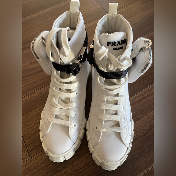 Prada Nylon Zip Pouch High Sneakers - Picture 3 of 4